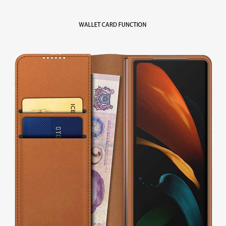 Samsung Z Fold 2/3/4/5/6 Split Clamshell Leather Phone Case - image 2