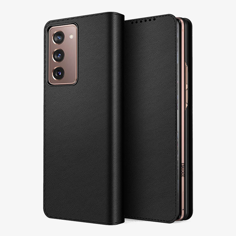 Samsung Z Fold 2/3/4/5/6 Split Clamshell Leather Phone Case - Leather - Black - Z Fold 6 - image 13