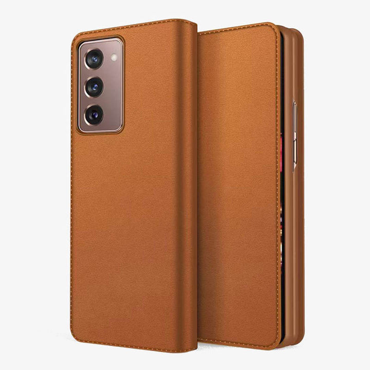Samsung Z Fold 2/3/4/5/6 Split Clamshell Leather Phone Case - Leather - Chocolate - Z Fold 6 - image 14