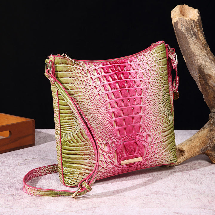 Crossbody Bag For Women Retro Crocodile Pattern Leather Dating Bag