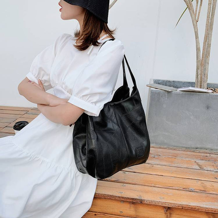 Large Capacity Simply Fashion Shoulder Bag Triple Layer Hobo Bag