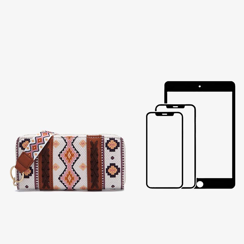 Bohemian Wallet Vintage Canvas Ethnic Style Small Clutch For Women