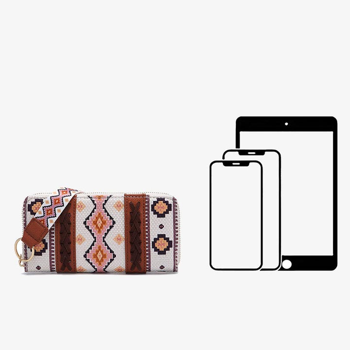 Bohemian Wallet Vintage Canvas Ethnic Style Small Clutch For Women