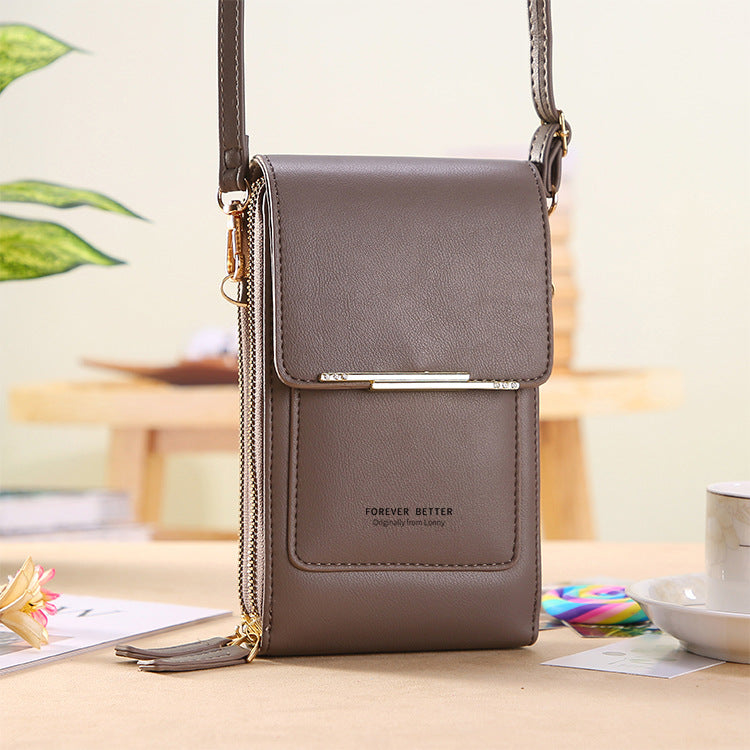 Faux Leather Phone Purse Mini Crossbody Shoulder Bag Cell Phone Pouch