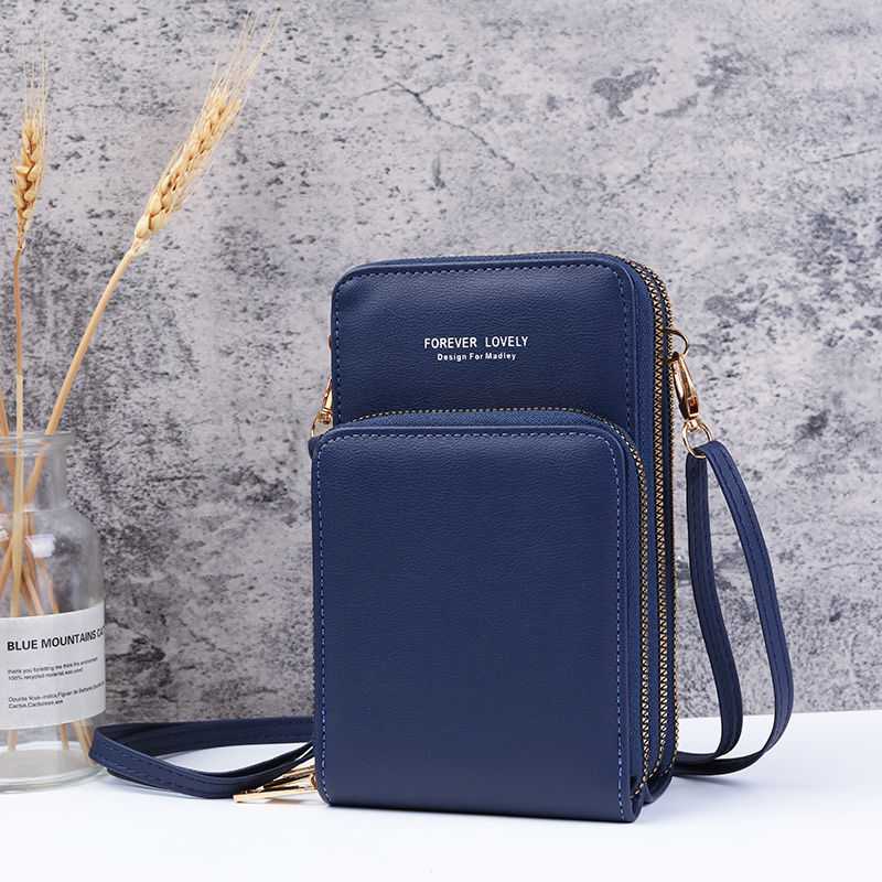 Multi-Compartment Phone Purse With Clear Window - DarkBlue - image 14