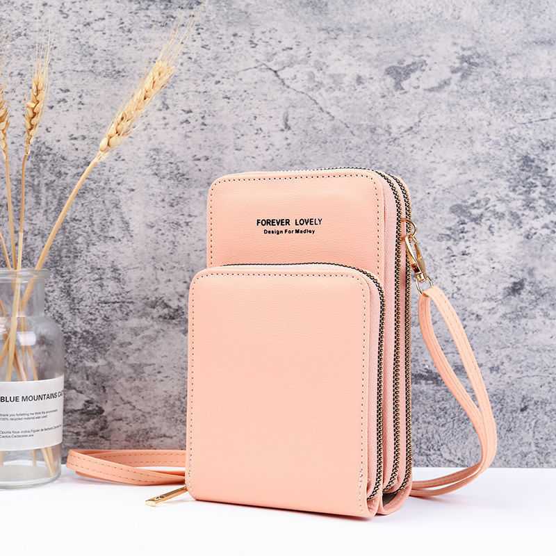 Multi-Compartment Phone Purse With Clear Window - PeachPuff - image 6