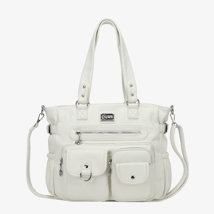 Women Large Underarm Tote Multiple Pockets Two Use Crossbody Bag - White - image 20