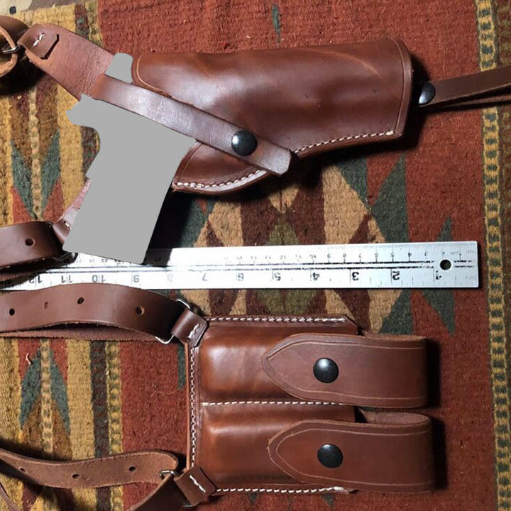 Vintage Leather Shoulder Holster Hidden Vest Armpit Bag For Men