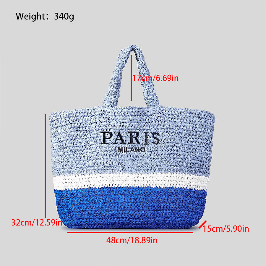 Beach Bag For Women Summer Beach Party Casual Straw Handbag