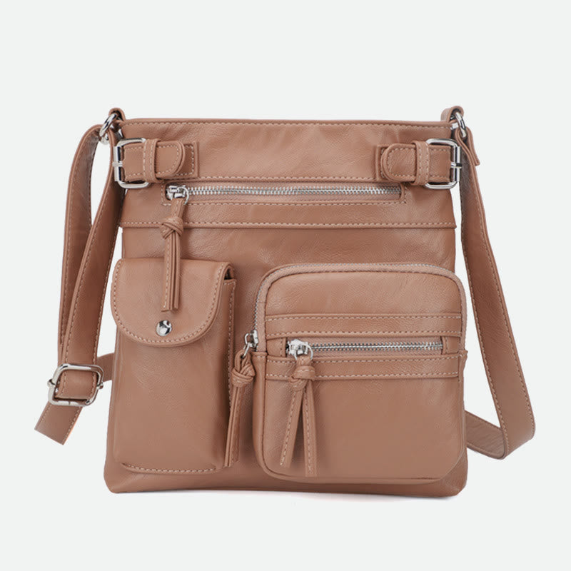 Large-Capacity Waterproof Crossbody Bag - DarkSalmon - image 0