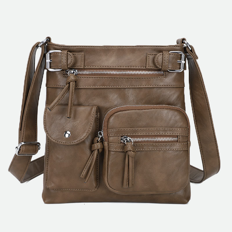 Large-Capacity Waterproof Crossbody Bag - Tan - image 37