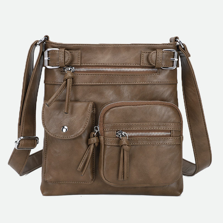 Large-Capacity Waterproof Crossbody Bag - Tan - image 37