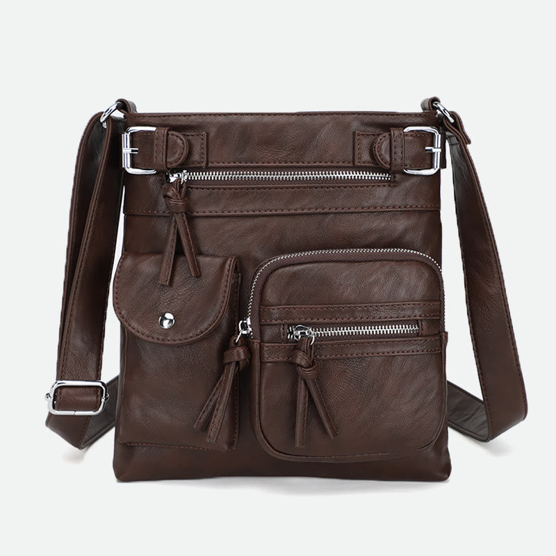 Large-Capacity Waterproof Crossbody Bag - Maroon - image 34