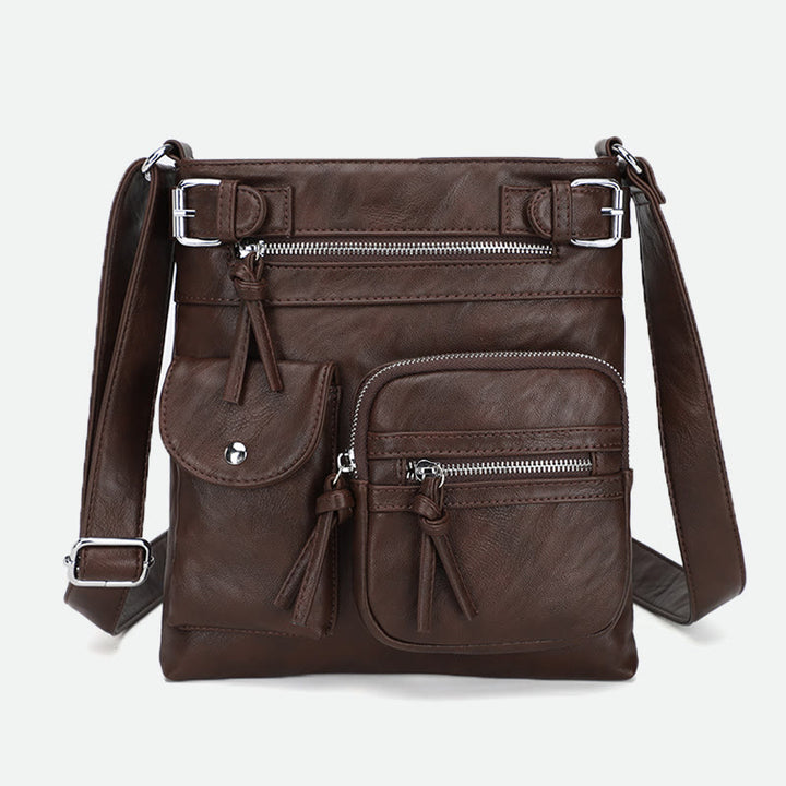 Large-Capacity Waterproof Crossbody Bag - Maroon - image 34