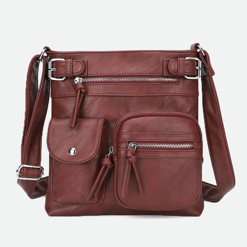 Large-Capacity Waterproof Crossbody Bag - FireBrick - image 36