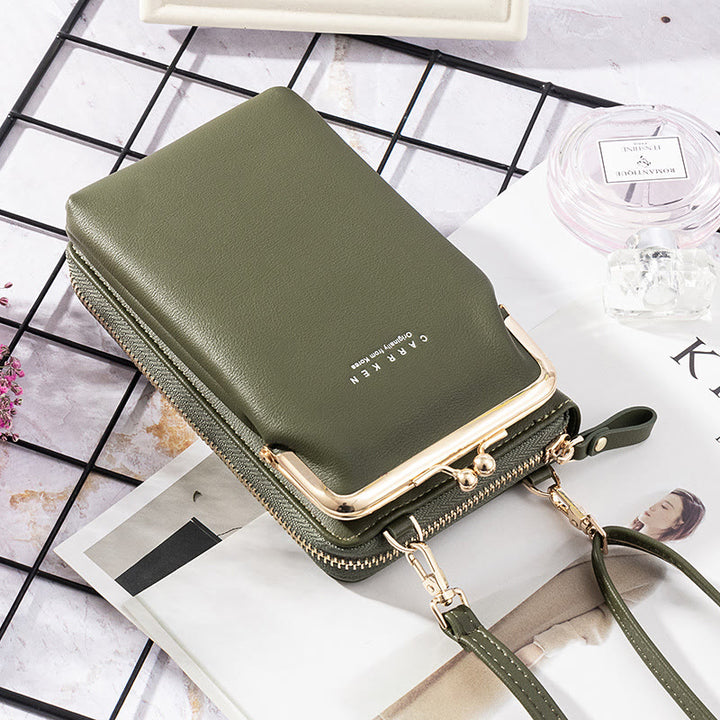 Multifunctional Large Capacity Kiss-Lock Phone Bag