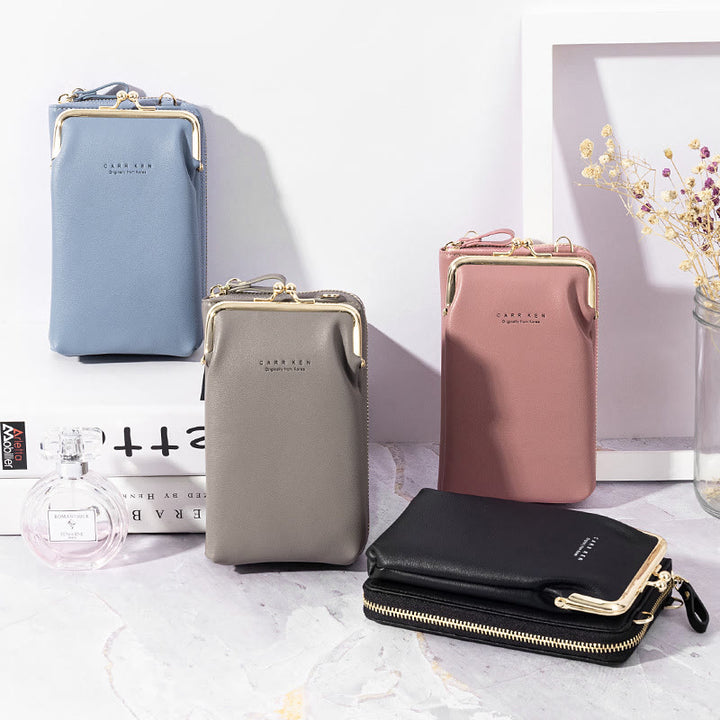 Multifunctional Large Capacity Kiss-Lock Phone Bag
