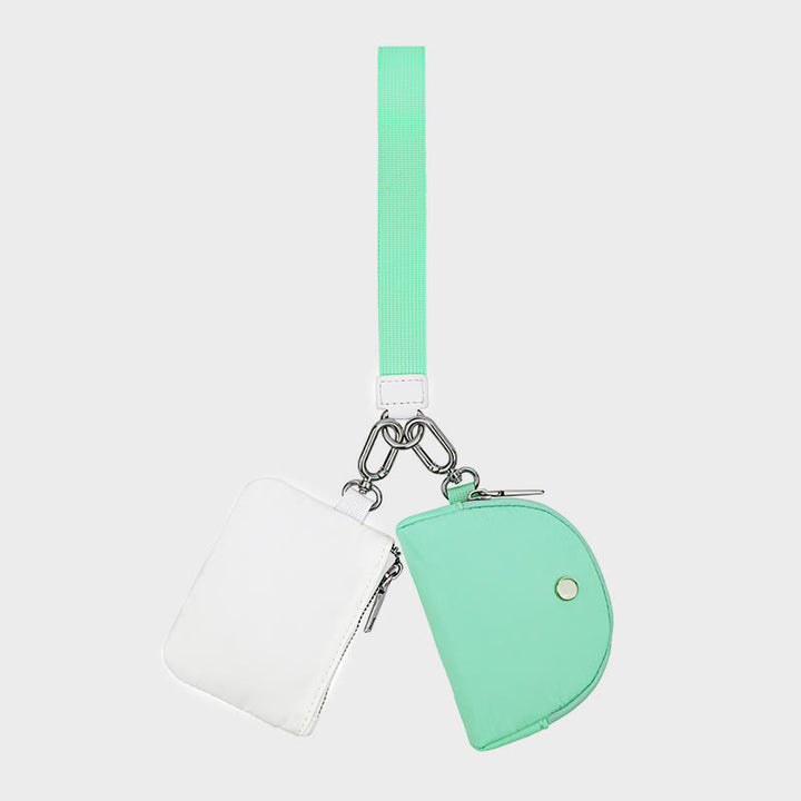 Mini Wristlet Wallet for Women Lightweight Nylon Coin Purses Pouch