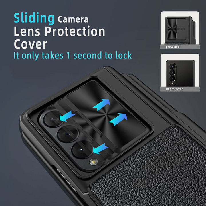Phone Case Wallet for Galaxy Z Fold 4/5/6 with Removable Card Holder Pen Slot