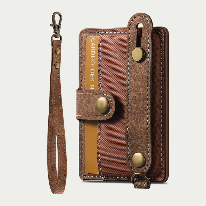 Stick on Phone Wallet 3M Adhesive Credit Card Holder with Wrist Strap