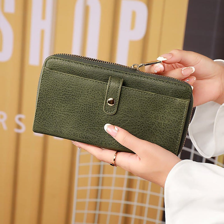Womens Faux Leather Zip Around Wallet Clutch Credit Card Holder Purses