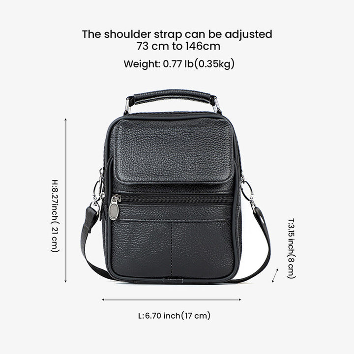 Small Genuine Leather Crossbody Shoulder Bag Messnger Pack for Men