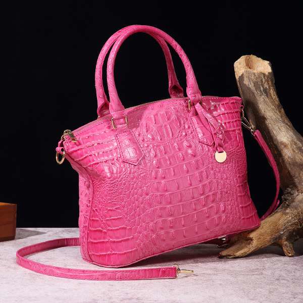 Tote For Women Daily Use Retro Crocodile Crossbody Bag - PaleVioletRed - image 13