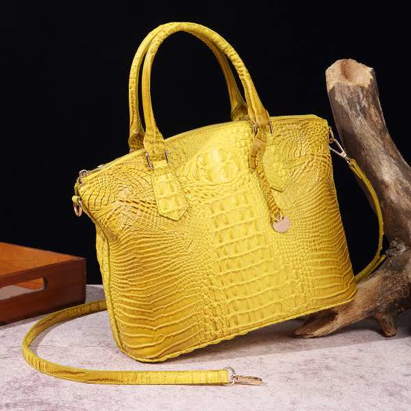 Tote For Women Daily Use Retro Crocodile Crossbody Bag - Yellow - image 18