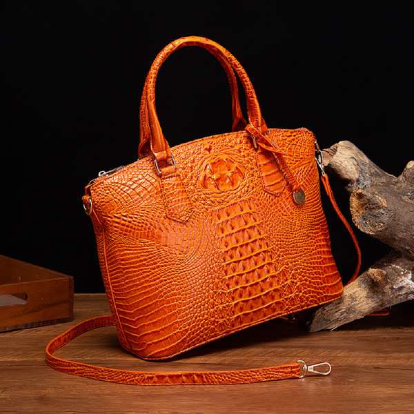 Tote For Women Daily Use Retro Crocodile Crossbody Bag - DarkOrange - image 23