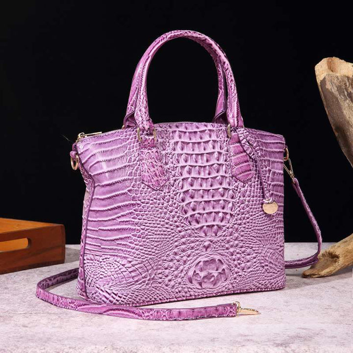 Tote For Women Daily Use Retro Crocodile Crossbody Bag - Violet - image 19