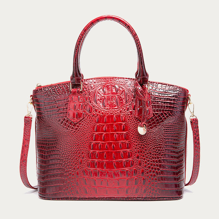 Tote For Women Daily Use Retro Crocodile Crossbody Bag - FireBrick - image 16