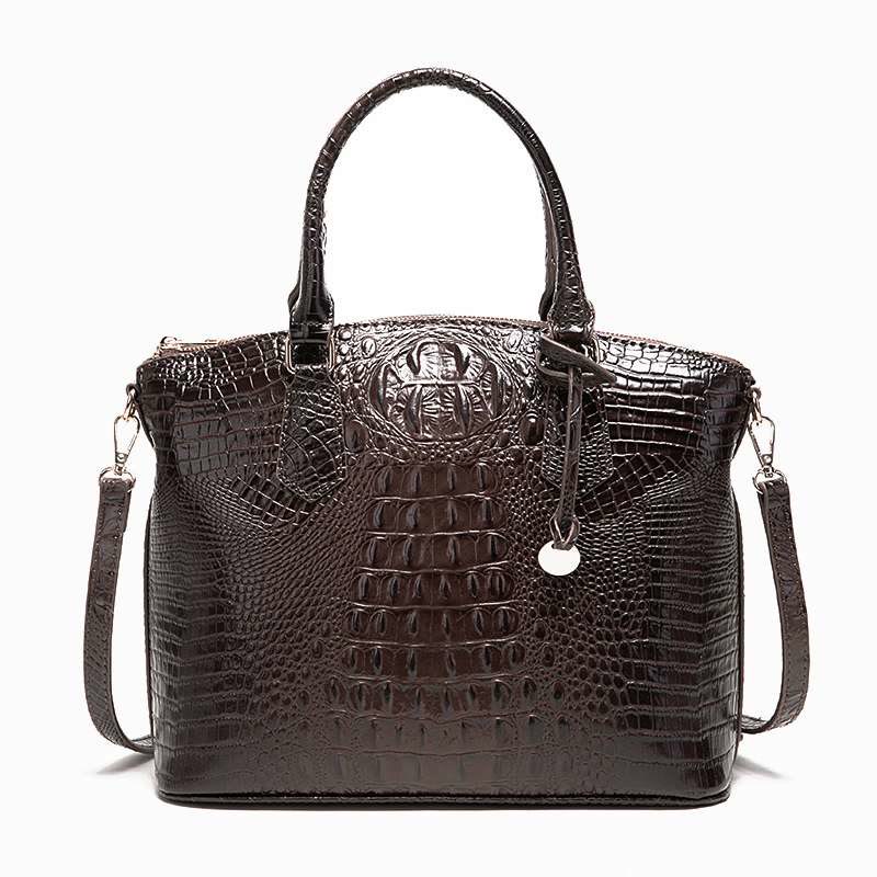 Tote For Women Daily Use Retro Crocodile Crossbody Bag - SaddleBrown - image 10