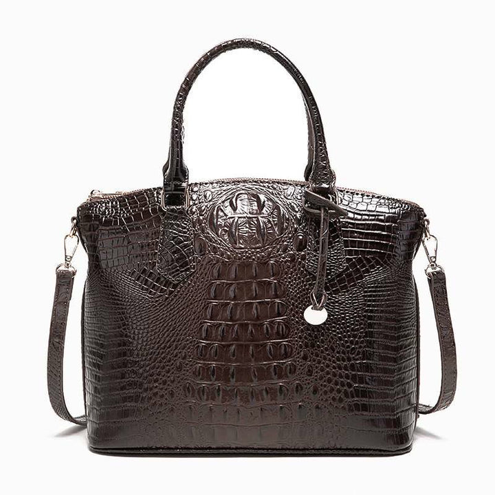 Tote For Women Daily Use Retro Crocodile Crossbody Bag - SaddleBrown - image 10