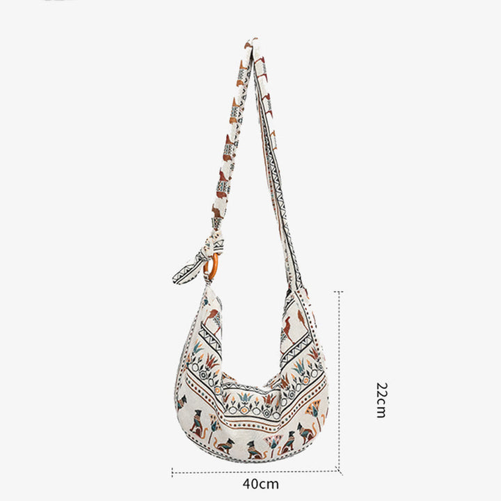 Boho Style Crossbody Shoulder Bag Vintage Canvas Hobo Bag