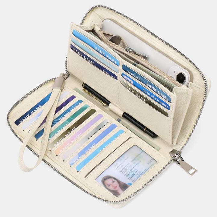 RFID Wallet for Women Large Capacity Card Slot Leather Purse - White - image 14