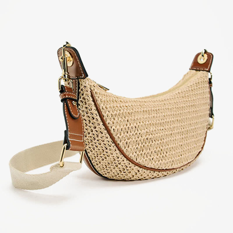 Straw Woven Bag Hobo Bag Crossbody Shoulder Purse for Women