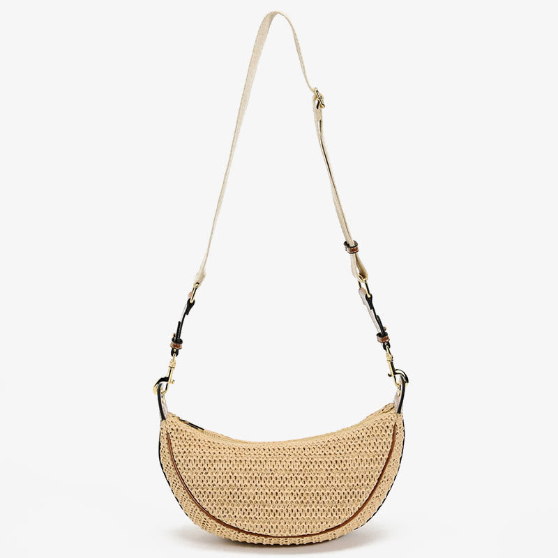 Straw Woven Bag Hobo Bag Crossbody Shoulder Purse for Women