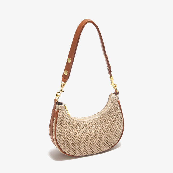 Summer Straw Shoulder Bag Underarm Hobo Handbag for Women