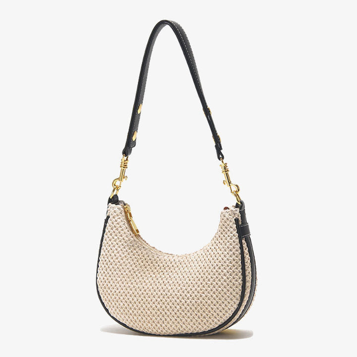 Summer Straw Shoulder Bag Underarm Hobo Handbag for Women