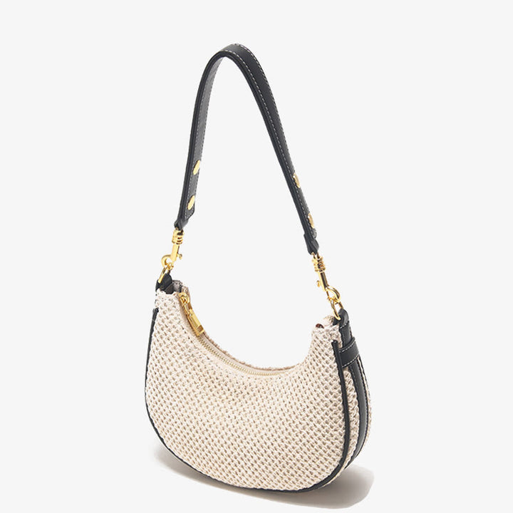 Summer Straw Shoulder Bag Underarm Hobo Handbag for Women