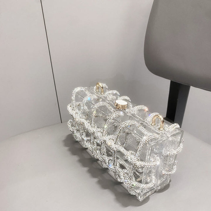 Rhinestone Clutch Crystal Evening Bag Glitte Party Handbag