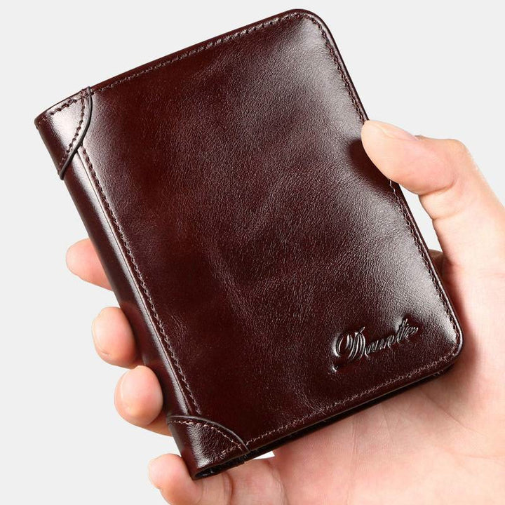 Genuine Leather RFID Anti-theft Vintage Wallet