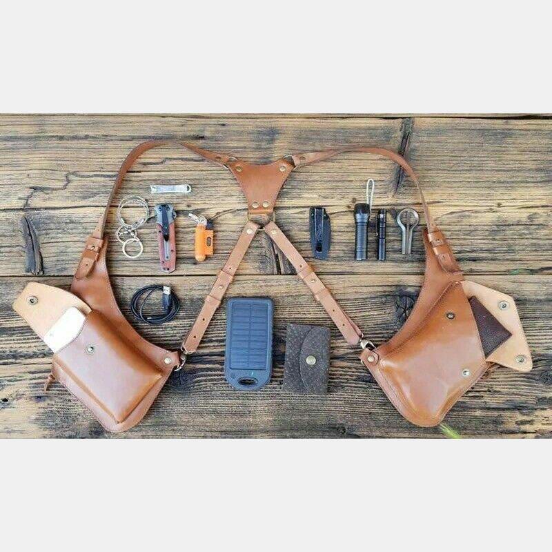 Anti-theft Underarm Shoulder Bag PU Leather Double Shoulder Armpit Bag Wallet