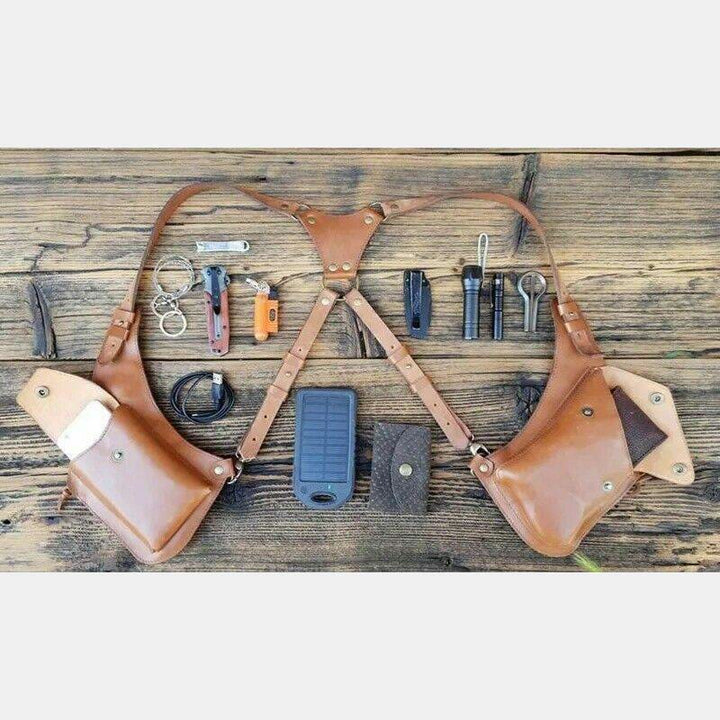 Anti-theft Underarm Shoulder Bag PU Leather Double Shoulder Armpit Bag Wallet