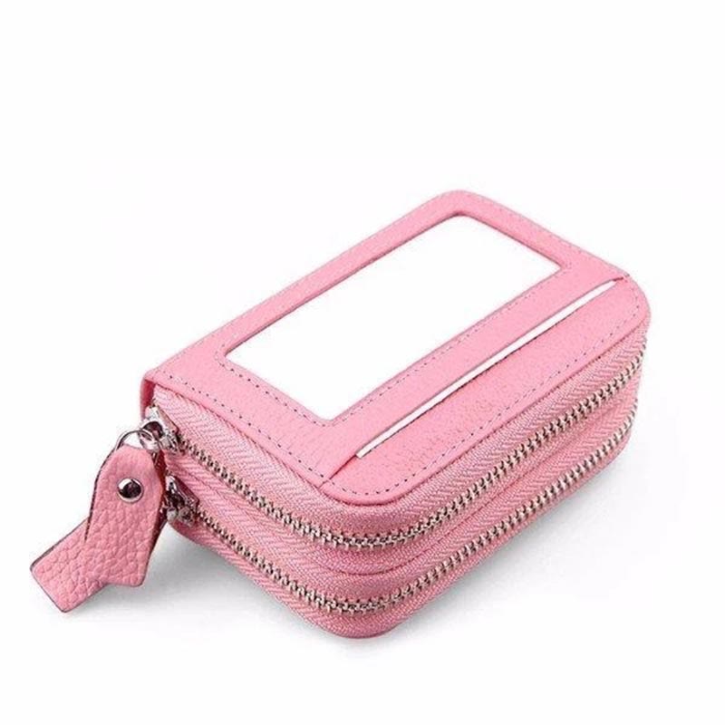 11 Card Slots RFID Genuine Leather Card Holder Purse