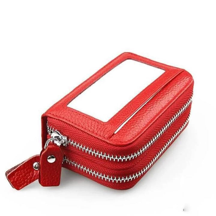 11 Card Slots RFID Genuine Leather Card Holder Purse