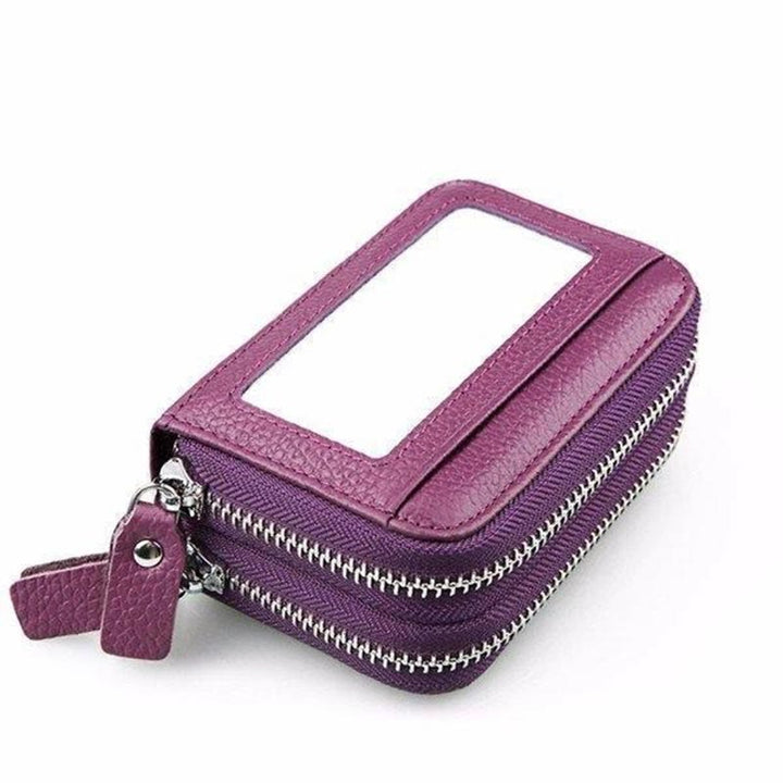 11 Card Slots RFID Genuine Leather Card Holder Purse