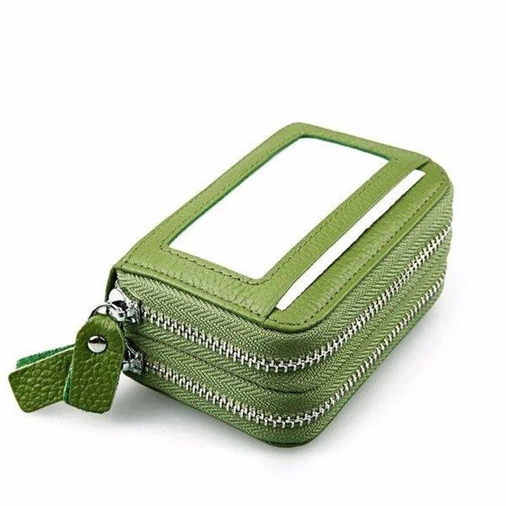 11 Card Slots RFID Genuine Leather Card Holder Purse
