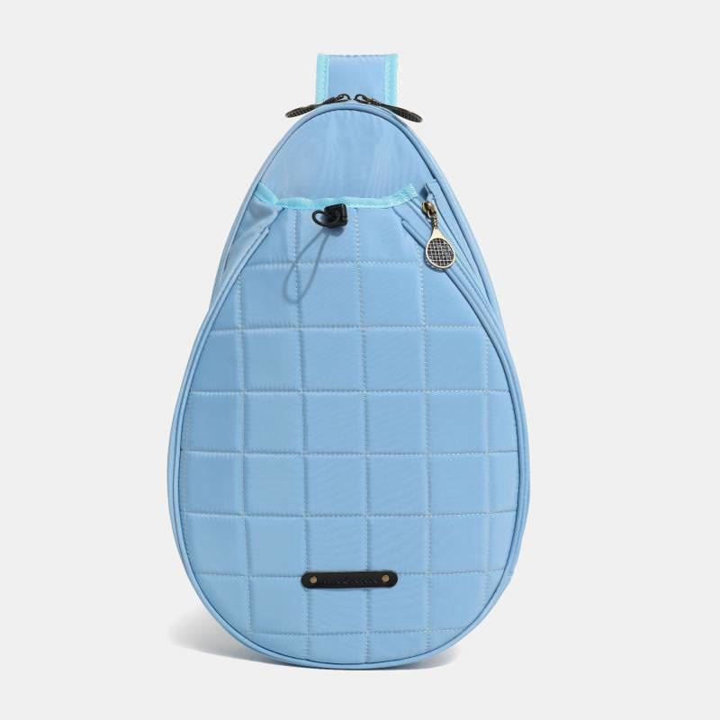 Racket Bag For Women Plaid Pattern Waterproof Polyester Crossbody Bag - SkyBlue - image 18