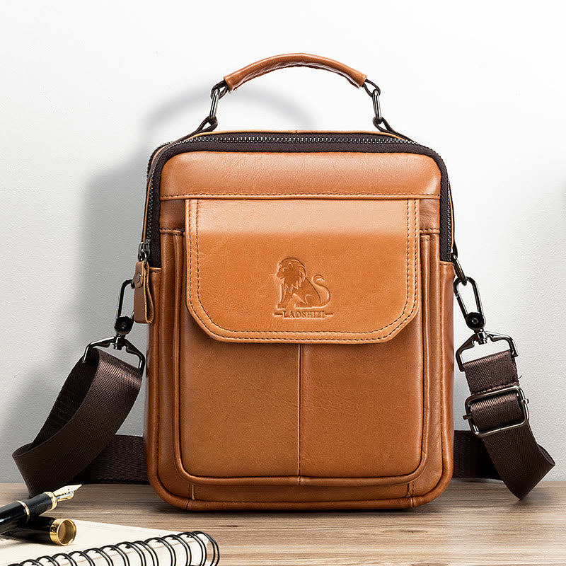 Large Capacity Genuine Leather Crossbody Bag